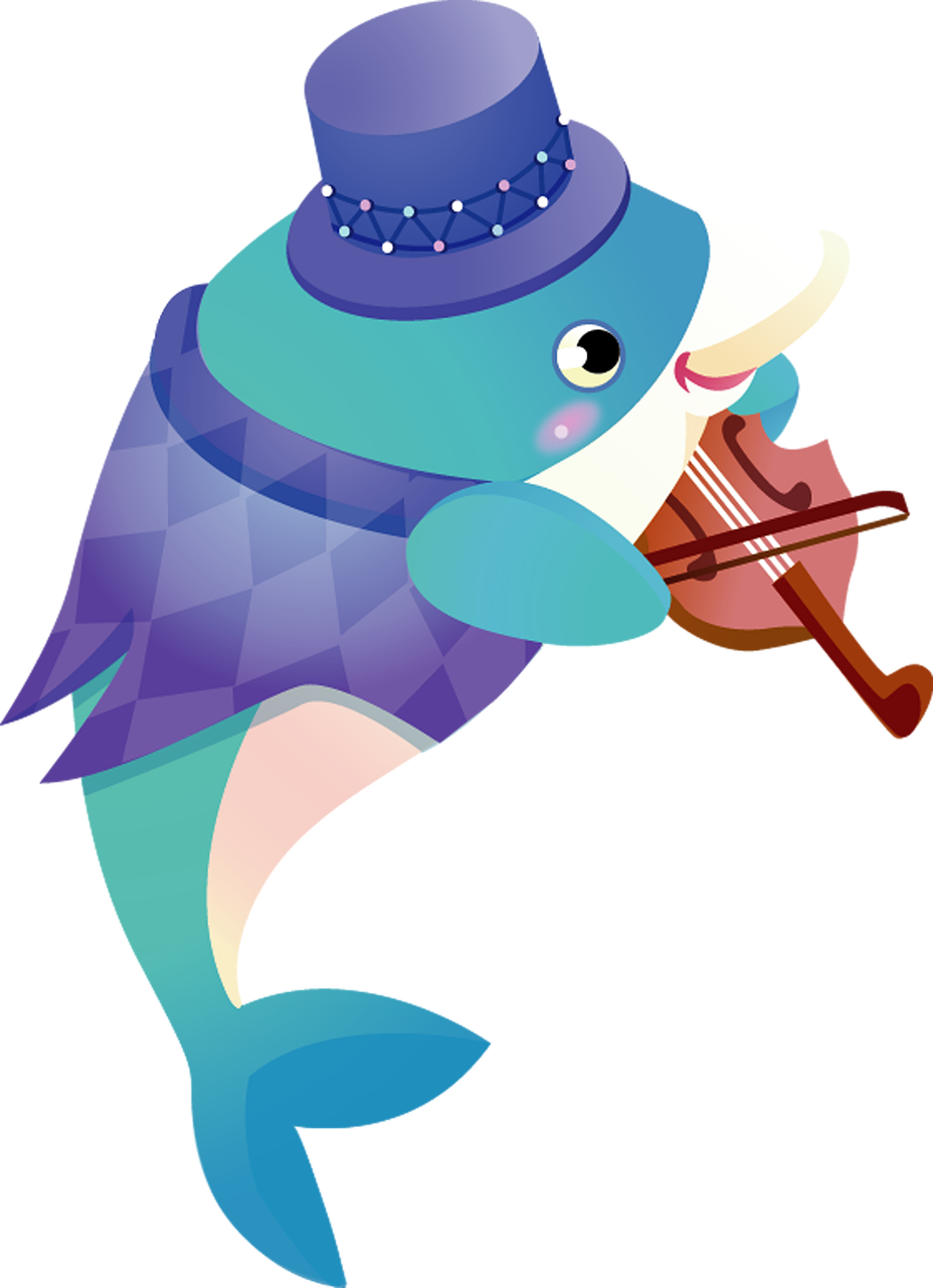 cartoon, cutout, melody, dolphin, music, violin, purple, blue, green, cartoon, cartoon, cartoon, cartoon, cartoon, dolphin, music